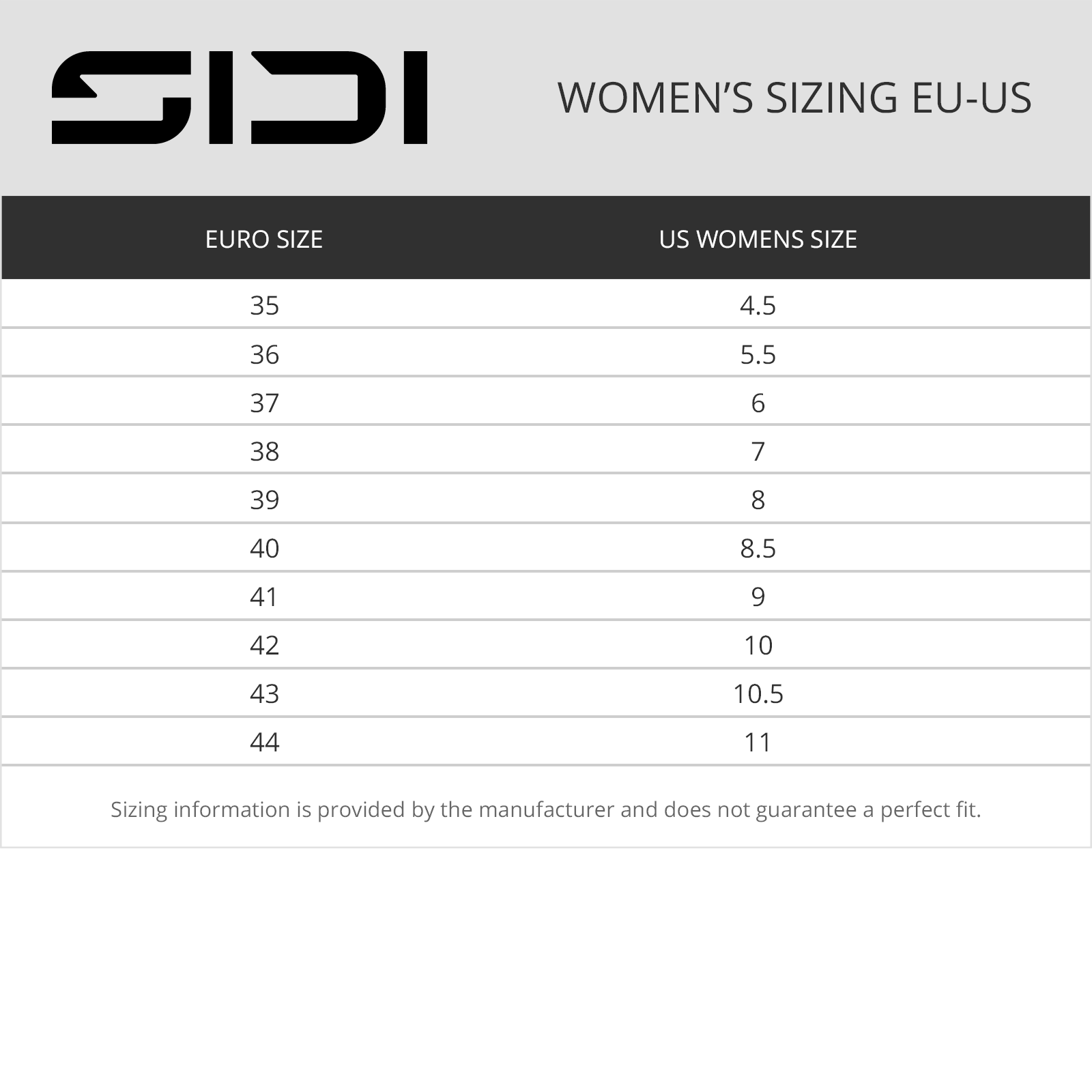 size chart